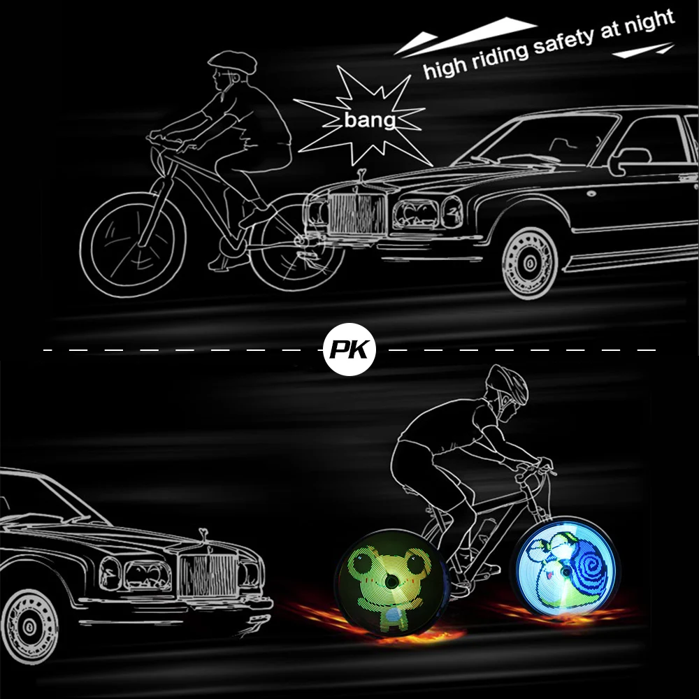 64 LEDs, kabellose Speichenbeleuchtung, Farbwechsel, programmierbare Speichenradbeleuchtung, Fahrradbeleuchtung, Lampe, Fahrradbeleuchtung – Detail 1