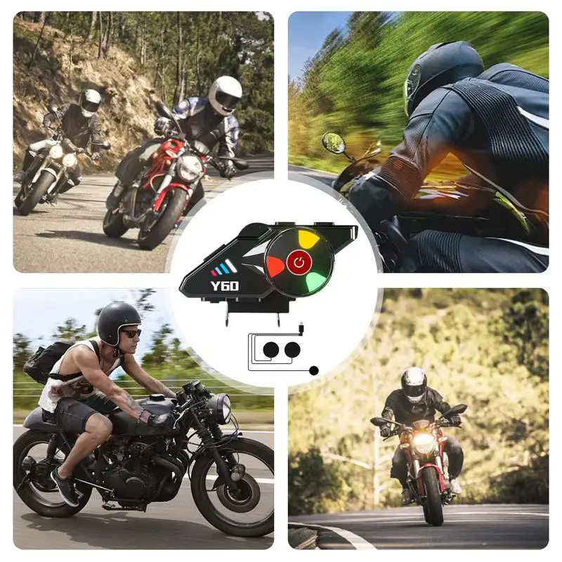 Auriculares de intercomunicación BT para motocicleta, sistemas de comunicación, auriculares universales de graves profundos, 1000mAh