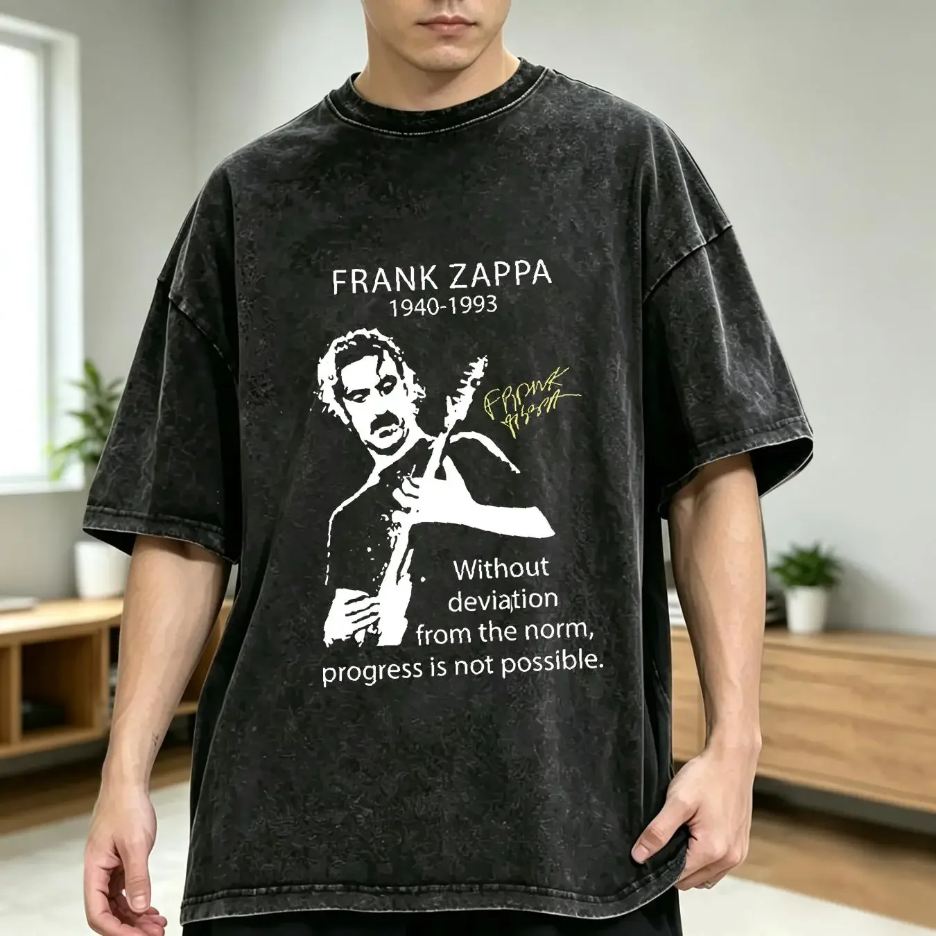 washed T Shirt Frank Zappa memory black Short sleeve all sizes S to 345Xl 33 long or sleeves vintage Washed homme Unisex