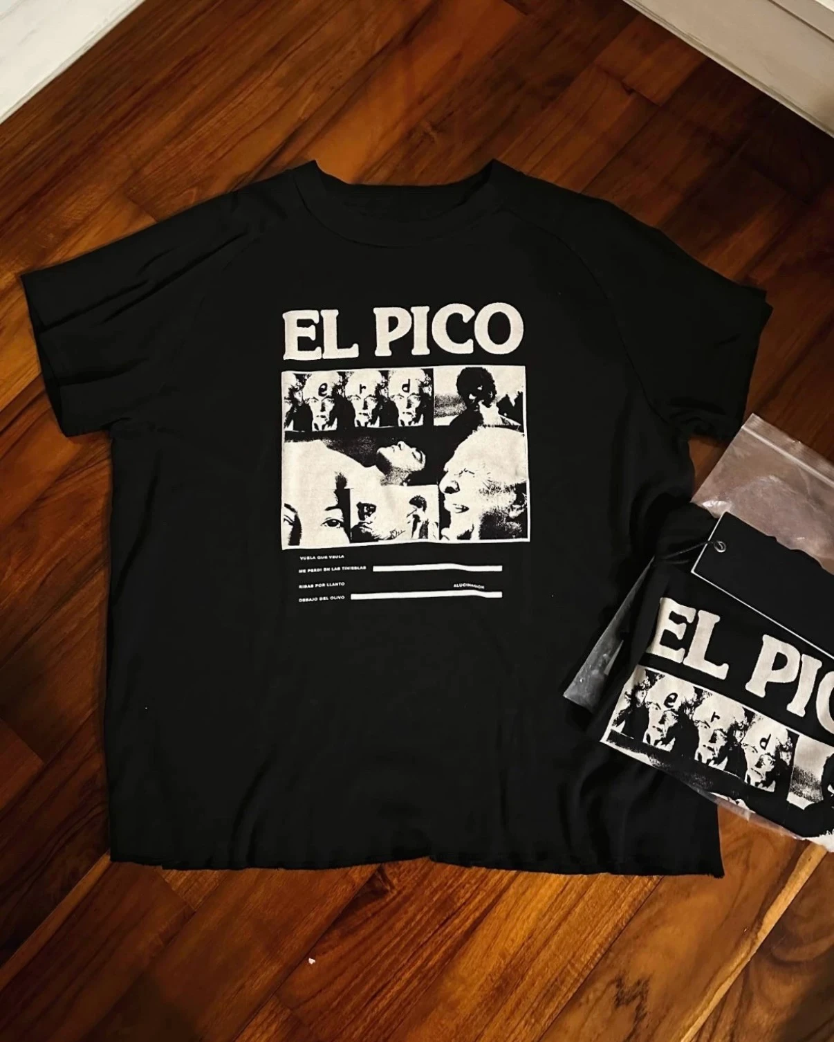 ER/D 24SS Black ELPICO Comic Print Ragged Short Sleeve Tee