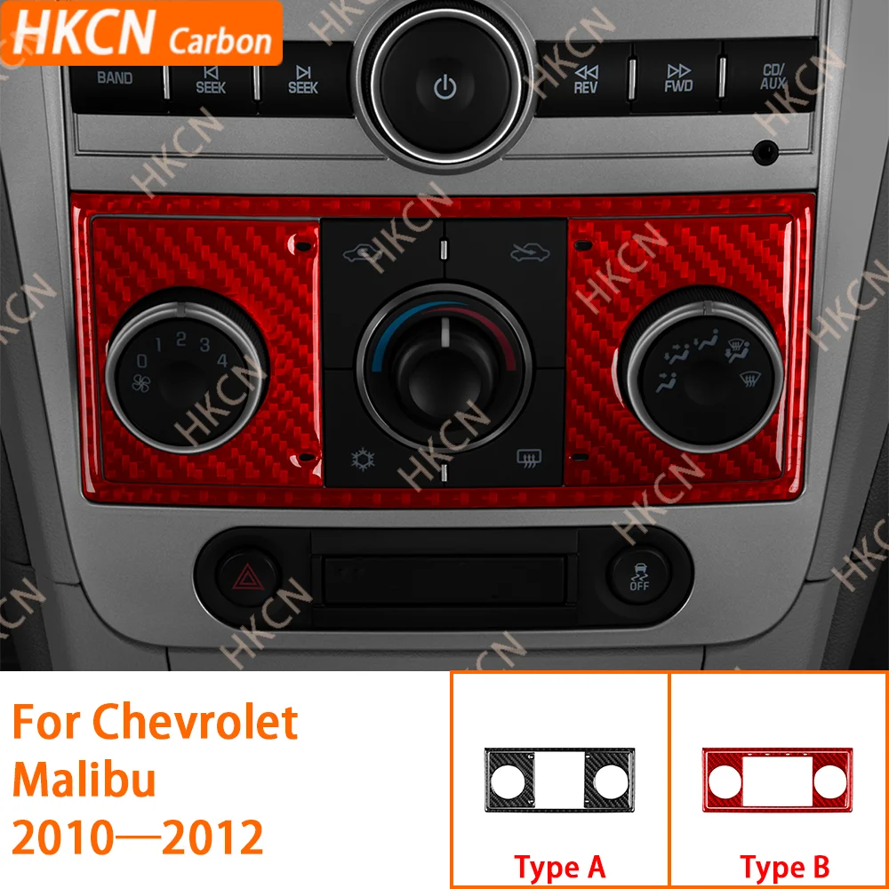 

Центральная консоль переменного тока, панель переключателя кондиционера, наклейка, автомобильные аксессуары для интерьера из углеродного волокна для Chevy Malibu 2010-2012