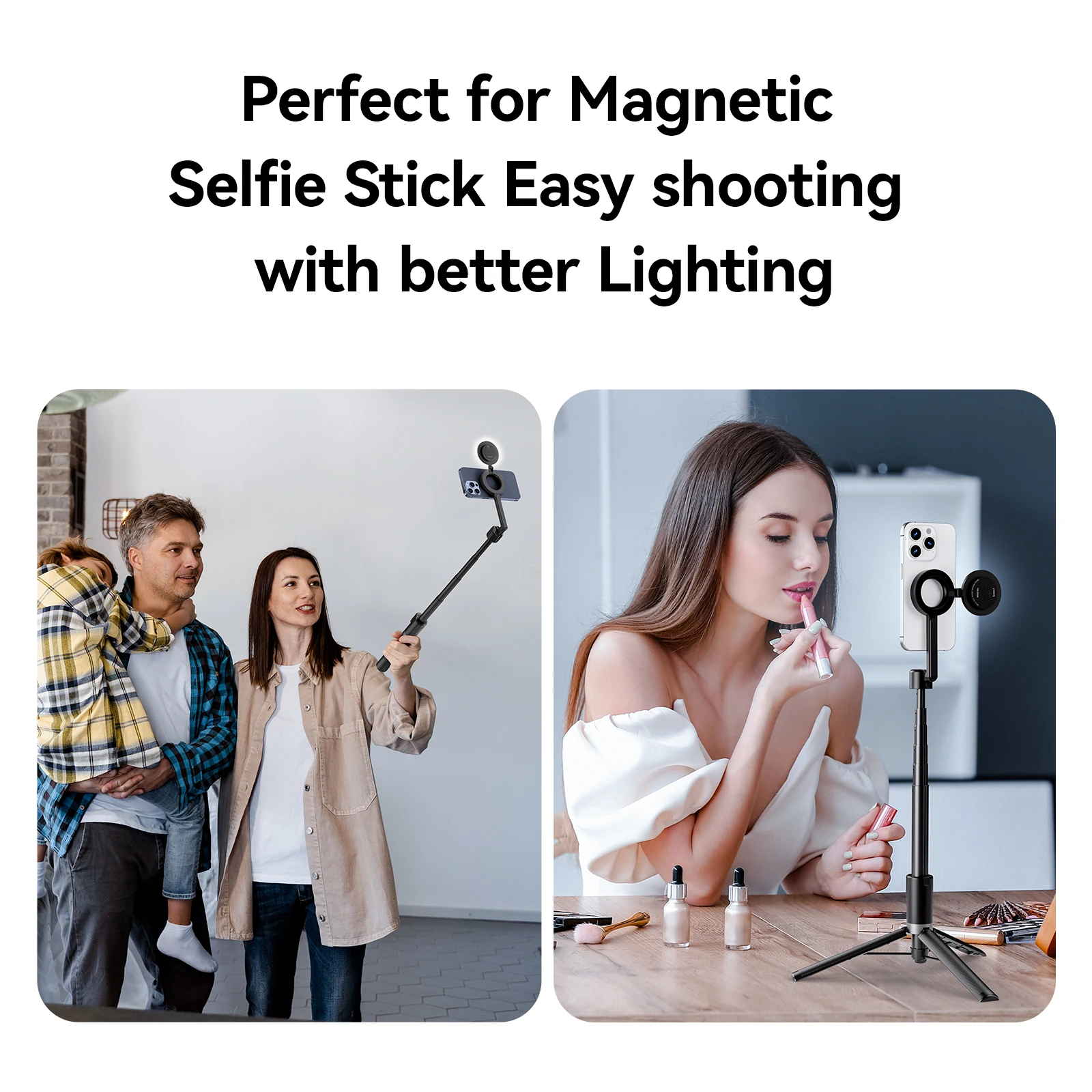 TELESIN Smartphone Magnetic Fill Light Mini Selfie Light 3 Modes Adjustable Brightness for Iphone XIAOMI HUAWEI SAMSUNG Phone