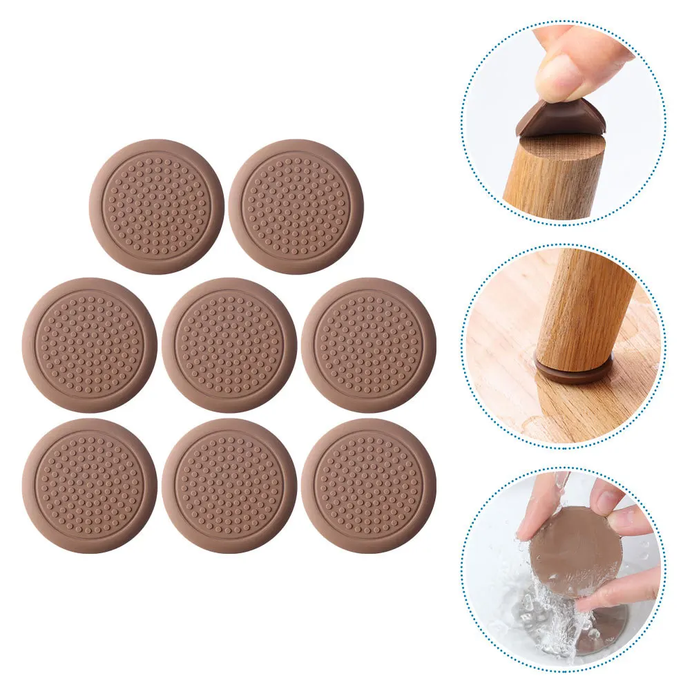 

8Pcs Silicone Chair Foot Cover Mats Furniture Feet Protection Pads Anti-Slip Floor Protectors Scratch Proof Soundproof