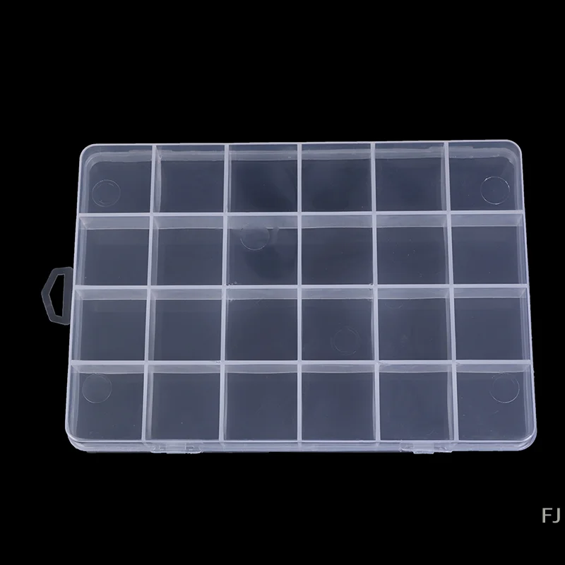 

[YU] 24 отделения, пластиковая коробка, контейнер для хранения ювелирных изделий, бусин, органайзер для рукоделия