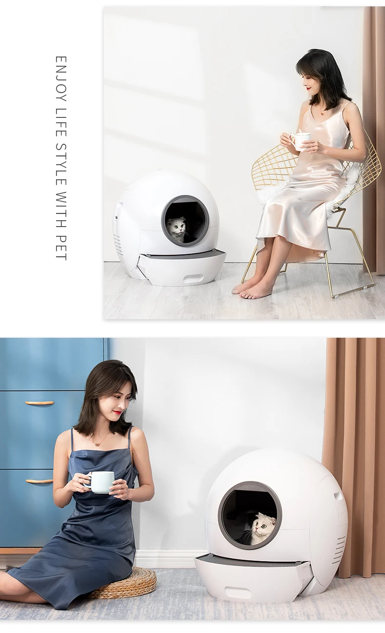 Wholesale Price APP WIFI control Intelligent Self-Cleaning  Toilet Fully Enclosed Smart Cat Litter Box Automatic for Pet Cat