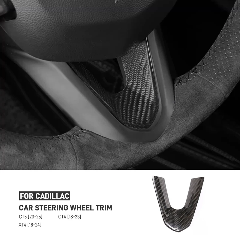 

Для Cadillac CT5 2020-2025 CT4 XT4 2018-2024 из настоящего углеродного волокна, накладка на руль автомобиля, наклейка, авто украшения, аксессуары