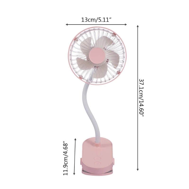 Clip Fan Mini Portable Night Light Fan Desk Fan 360 Rotaion USB Rechargeable Electric Fans for Outdoor Dropship