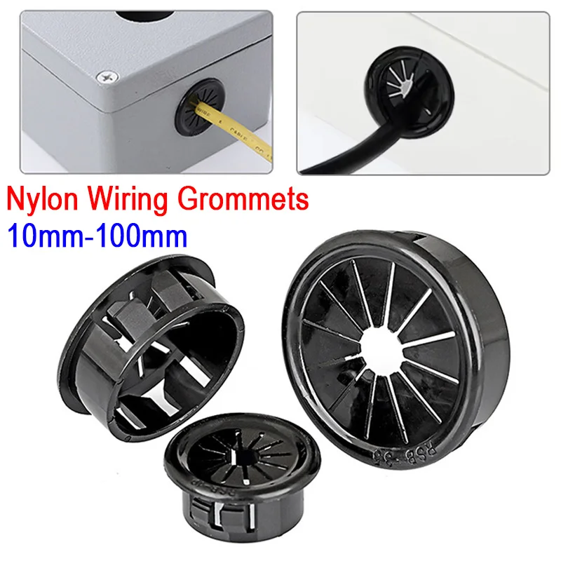2~50pcs Black Plastic Cable Hole Cover Furniture Dust Plug Buckle Office Computer Table Grommet Wire Passing Line Outlet Rings