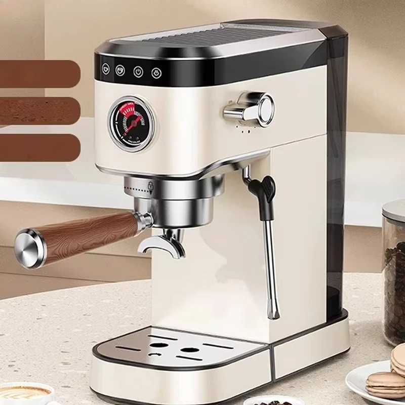 Full Metal Body Italian Style Semi-automatic Coffee Machine Home Retro Espresso High-pressure Extraction Milk Frother Maker