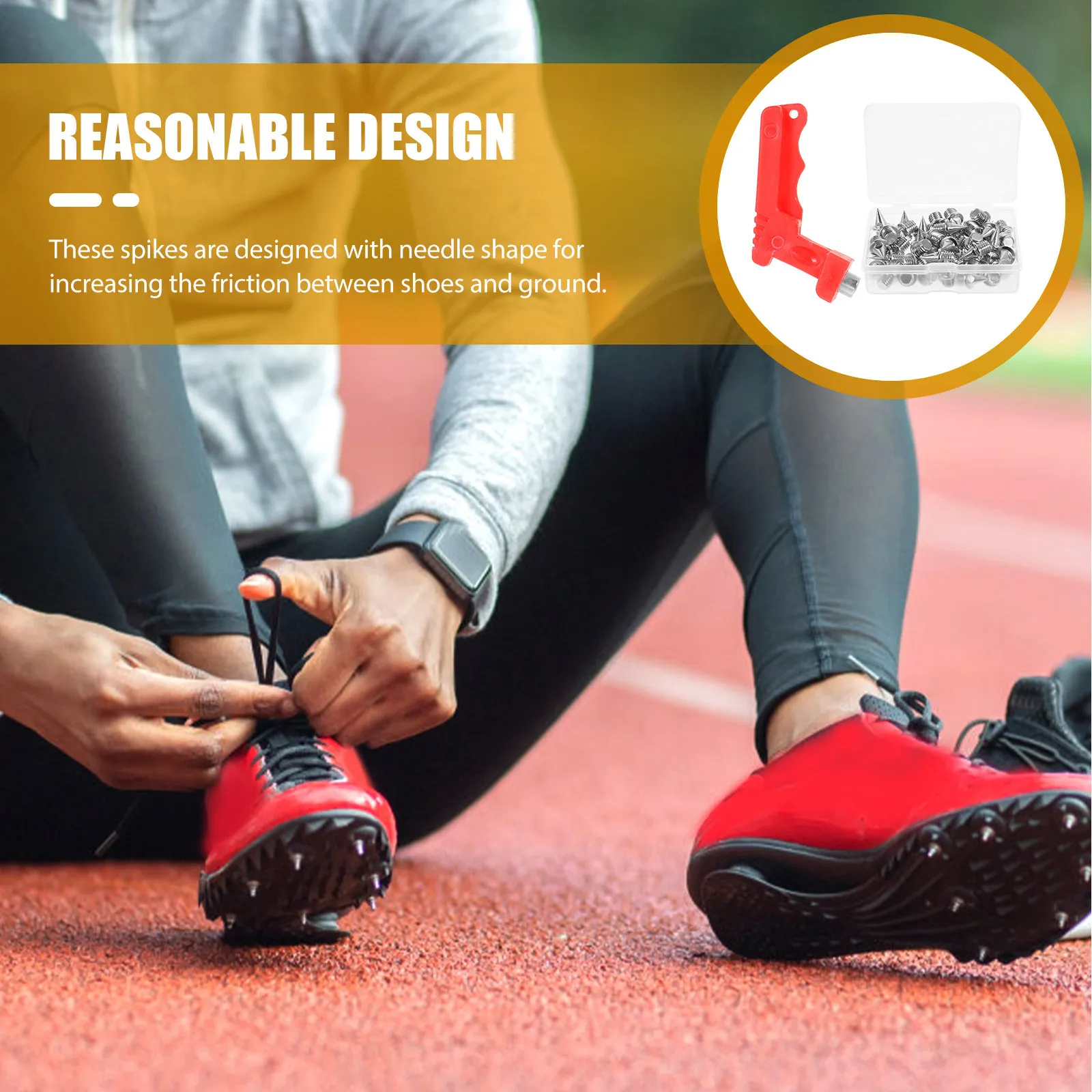 1Set Replacement Track Spikes for Track Shoes Sprinting Running Jumping Training Steel Plastic Spikes with Wrench Anti Skid