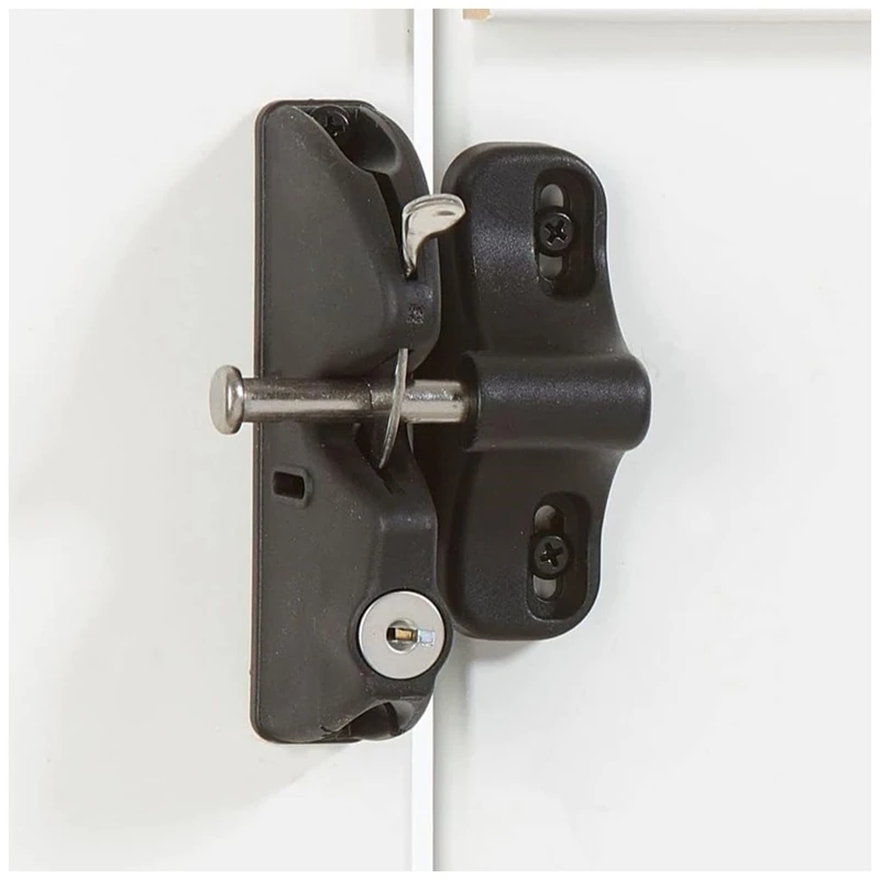 Double-Sided Automatic Locking Gate Latch,Key Lockable Fence Lock for Child & Pet Secure, Lock for Wood Metal Gates-A27R