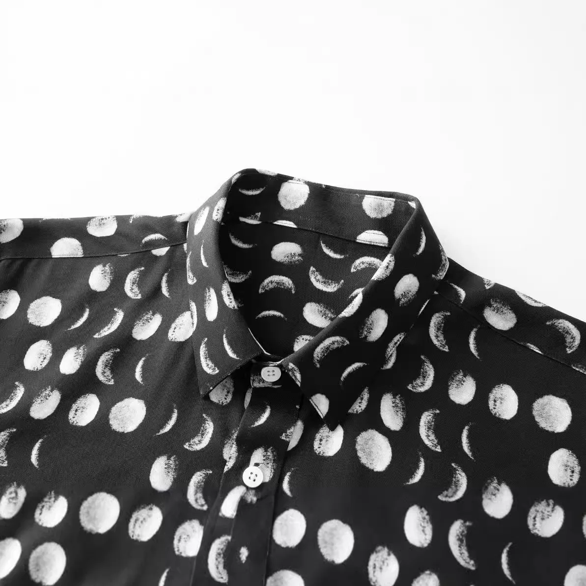 Lunar Polka Dot Printed Men\'s Shirt Luxury Brand Long Sleeve Casual Shirts Slim Fit Business Social Party Tuxedo Dress Shirts