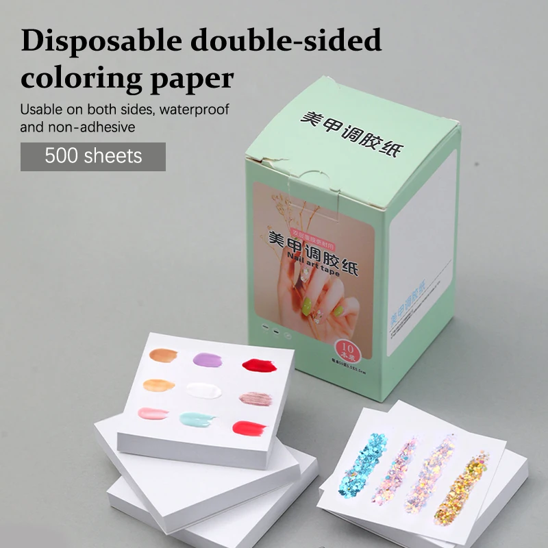 

50/500 Sheets Disposable Tinting Glue Paper Tearable Nail Toning Palette Nail Polish Color Mixing Tray Waterproof Paper Display