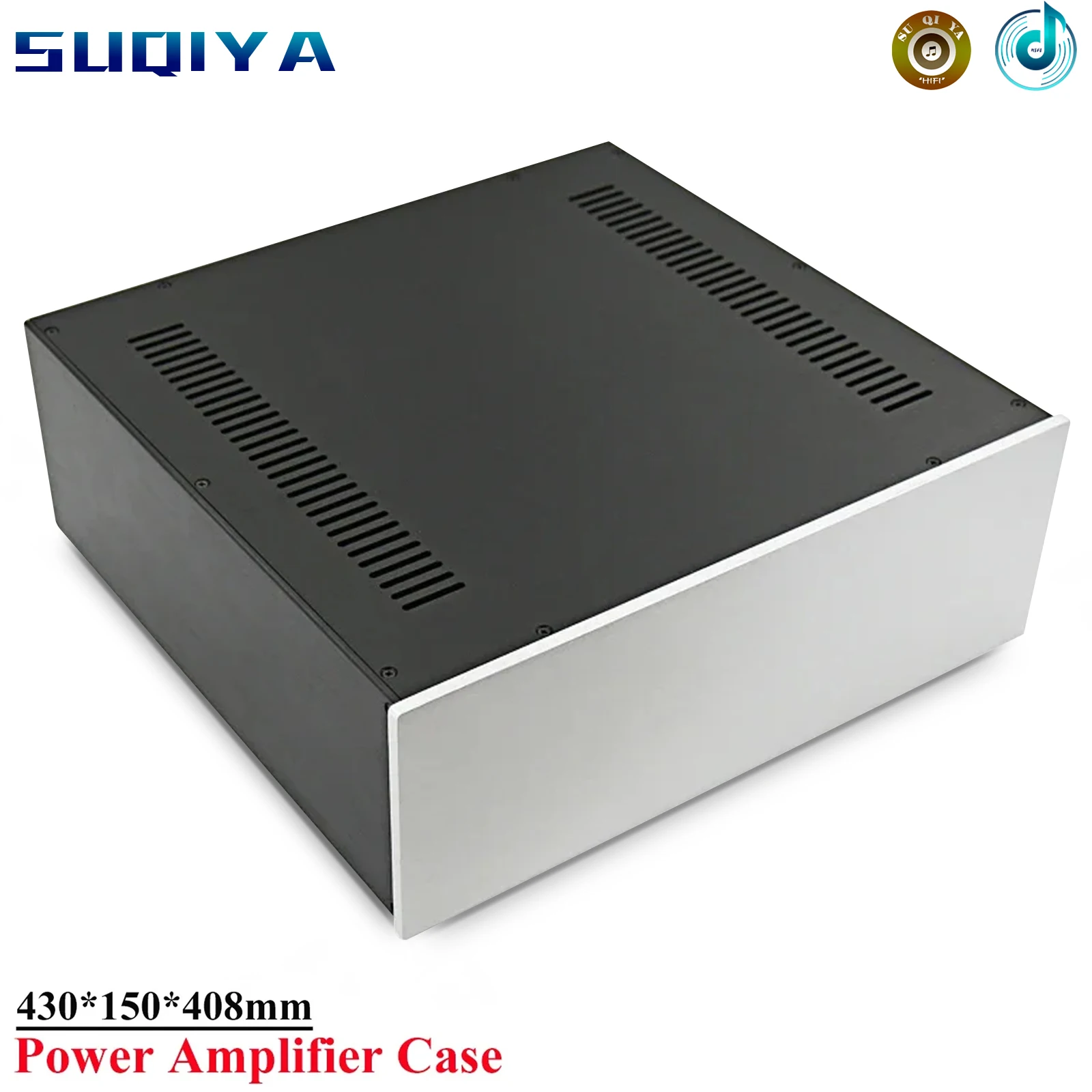 

430*150*408mm All Aluminum Power Amplifier Case HIFI Amplifier Enclosure Diy Audio Amp Accessories