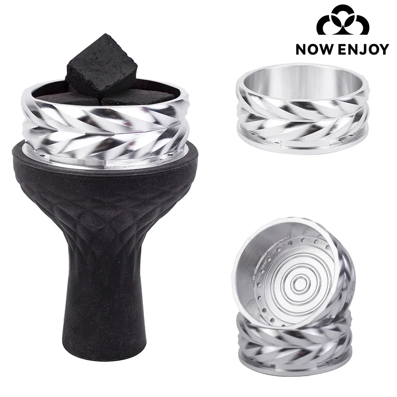 NOW ENJOY Aluminum Alloy Carbon Separator Carbon  Shisha Hookah Coal Bowl Heat Management System  Arabic Hookah accessories