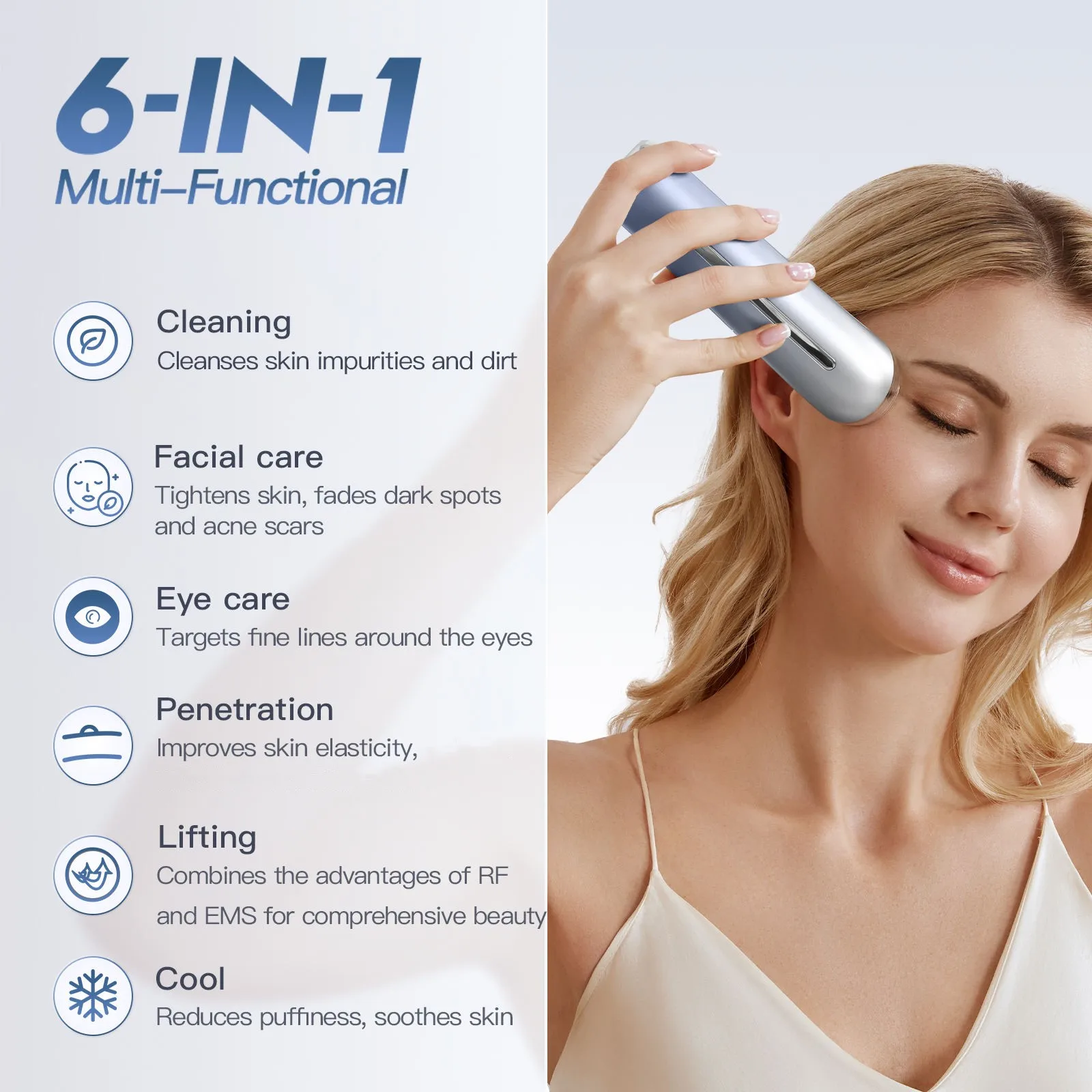 6 in 1 Skin Rejuvenation Face Massager Photon Facial Lifting Beauty Machine