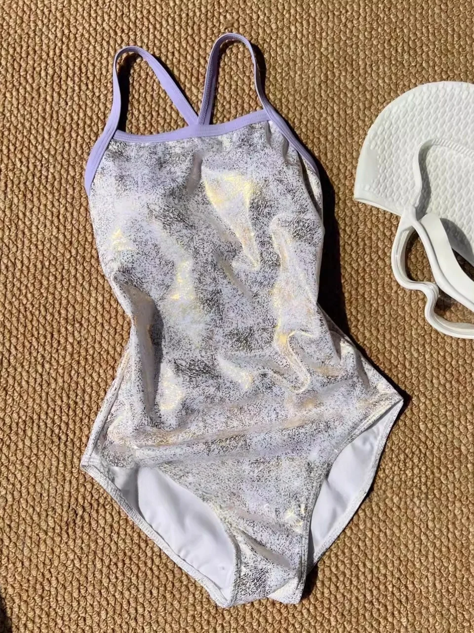 

Золотисто-фиолетовый гидрокостюм-комбинезон для женщин, высококачественный, для соревнований по плаванию