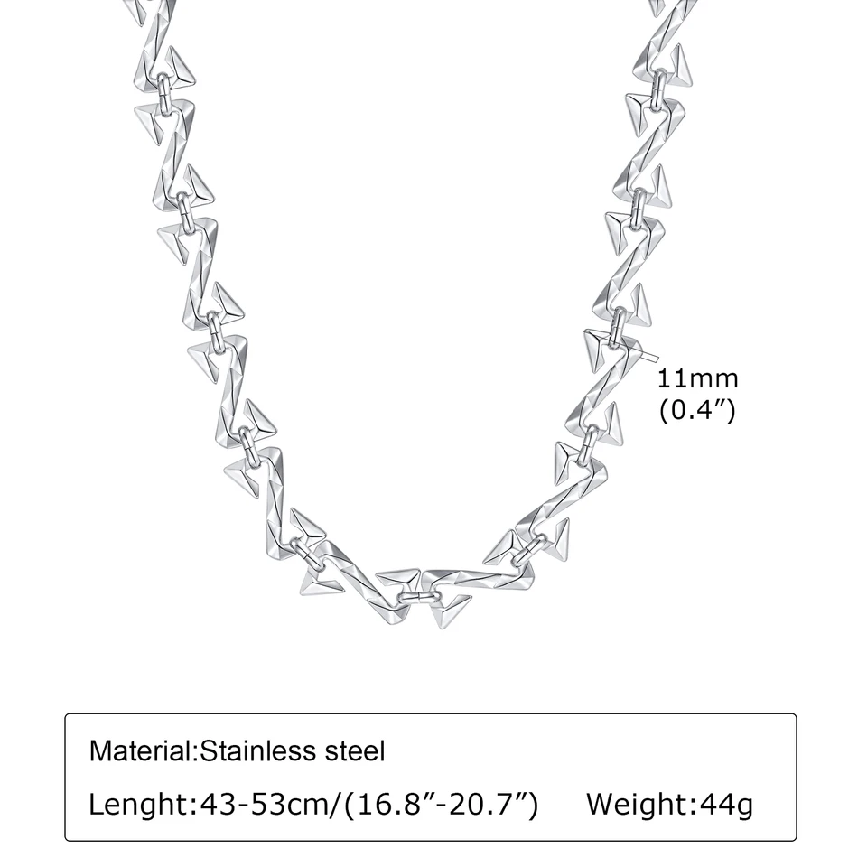 VNOX Silver Z Link Choker Necklace for Men Women