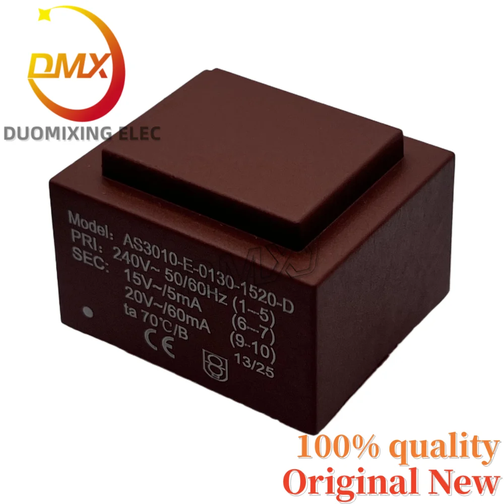 2 قطعة/الوحدة 100% العلامة التجارية الجديدة محول AS3010-E-0130-1520-D PRI:240 فولت ~ 50/60 هرتز ثانية: 15 فولت ~/5mA 20 فولت ~/60mA تا 70 ° ج/ب #5