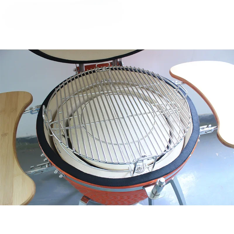 BBQ Ceramic Grill Accessories, Cordierite and Pizza Plate Stainless Steel Multifunctional System