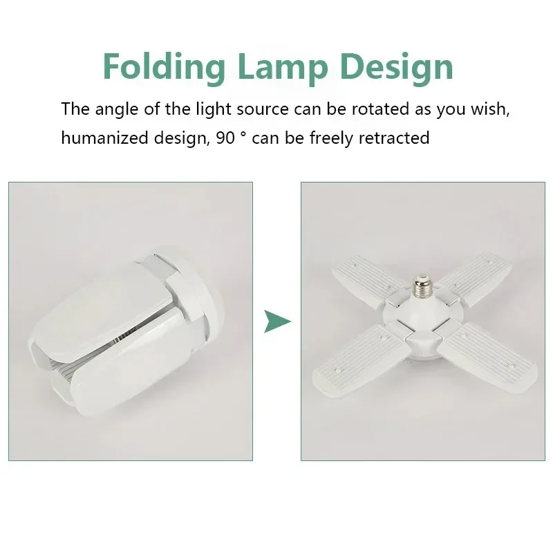 Fan Shape LED Bulb E27 LED Lamp Foldable 220V 110V 40 LEDs Light Bulbs For Home Ceiling Lamp Warehouse Garage Light Warm White