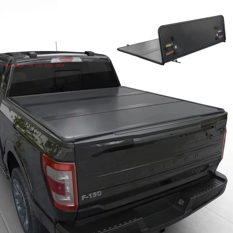 

Factory Dir2013 2016 2018 2019 F150 Raptor Pickup 5.5ft Trunk Lid Aluminum Hard Bed Cover Truck Tri Fold Flip up Tonneau Covers