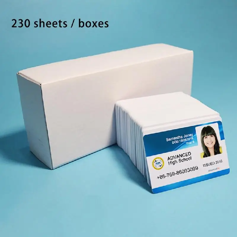 New Blank Pvc Card 230pcs for Membership Club Card Id Direct Printing of Coated White Card New White Inkjet Printable
