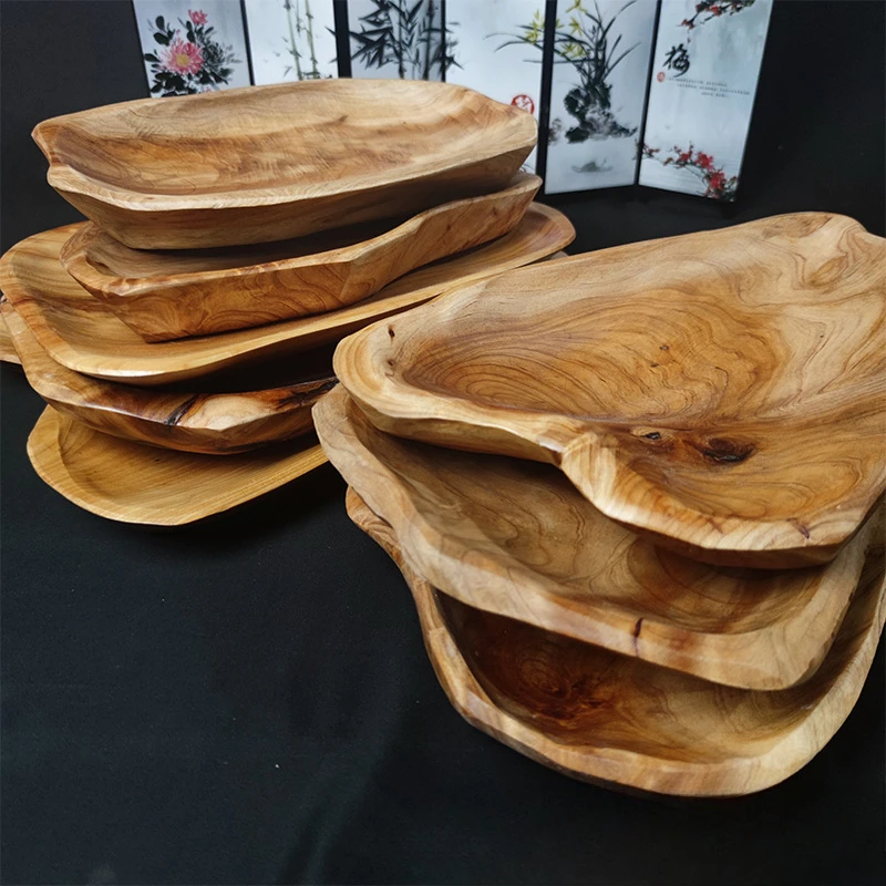صينية تقديم من الخشب الصلب بتصميم جذر طبيعي طبق تقديم الحلوى صديق للبيئة مصنوع يدويًا للمطبخ والوجبات الخفيفة ولوح الجبن وتناول الطعام المنزلي #4