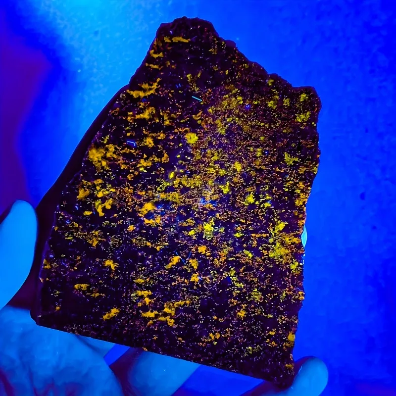 One natural lapis lazuli slice with reaction-treated gold-plated crystal, bright texture, unique crystal style.