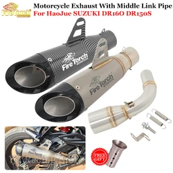 Slip On For HaoJue SUZUKI DR160 DR150S DR 160 Motorcycle Exhaust System Escape Middle Link PIpe With Moto Muffler DB Killer