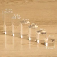 Clear Acrylic Column Sheet Stamping Block for Jewelry Packaging & Display Cosmetics  Stand Photography Props Rings Holder Riser 6