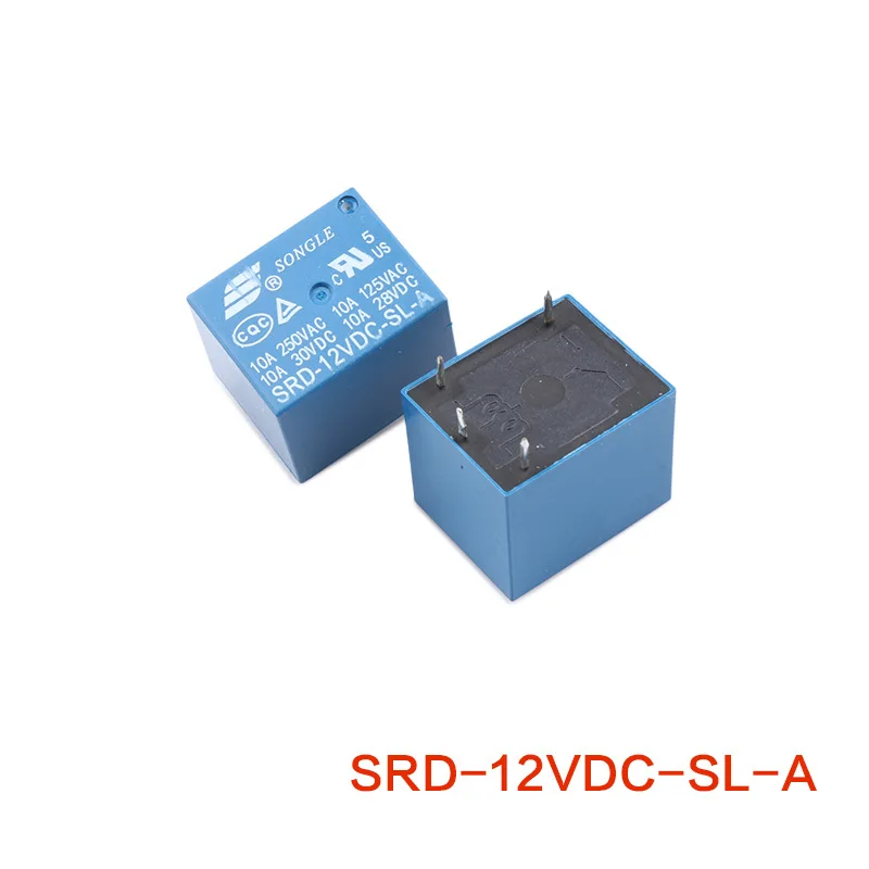 10 Pcs DC 12V Coil SPDT 4 Pin Mini Power Relay PCB Type SRD-12VDC-SL-A High quality