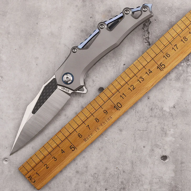 M390 Powder Steel Portable Titanium Alloy Handle Outdoor EDC Folding Tool