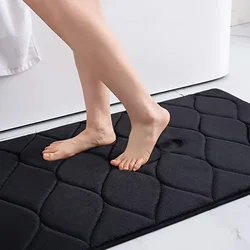 Non-slip Bathroom Mats Foot Mats Long Carpet Sponge Flannel Coral Velvet Carpet Bathroom Absorbent Floor Mats Bathroom