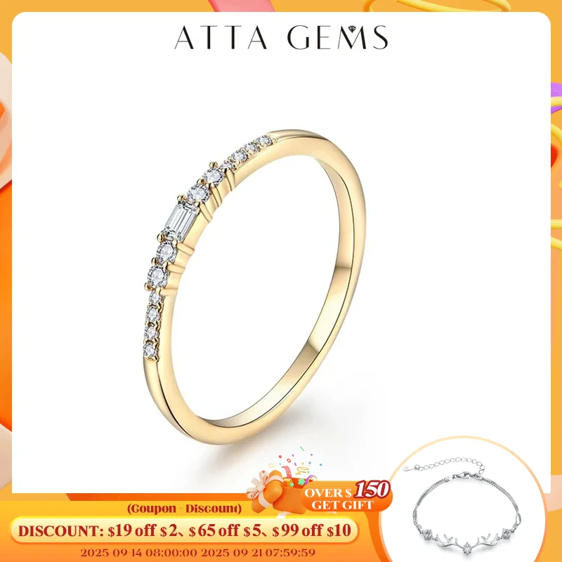 

ATTAGEMS Excellent Cut New Top Quality D Color Moissanite Ring for Women 925 Sterling Silver Solid 10k 14k 18k White Gold Girls