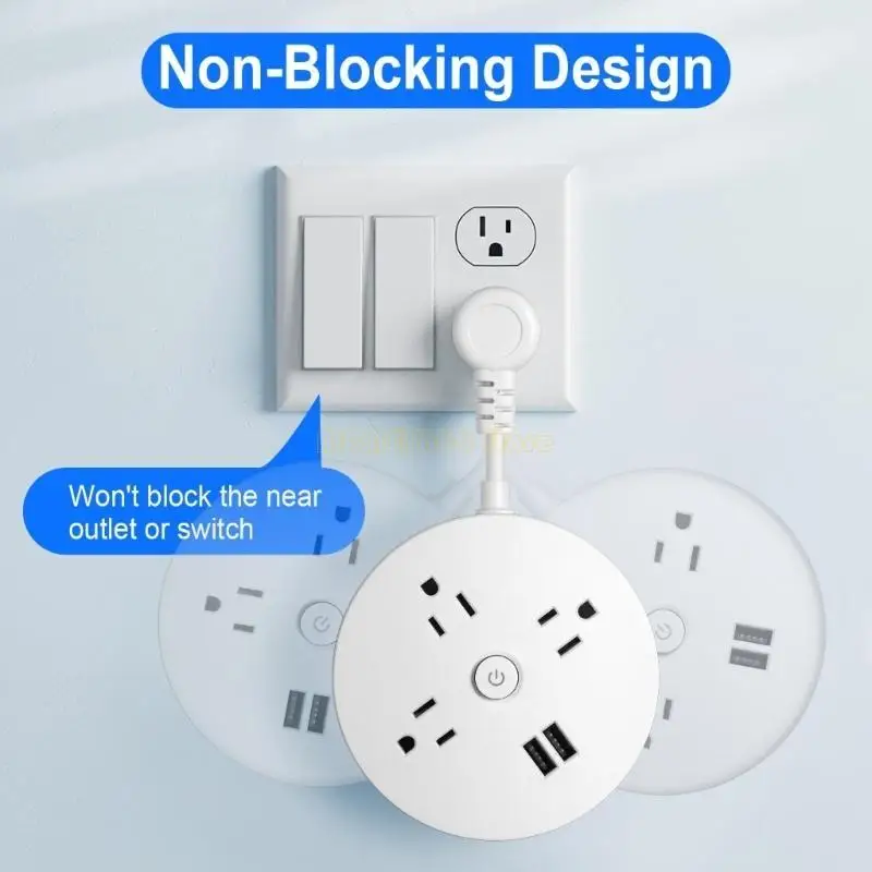 F62C Wall Outlet Extender with Multiple Outlets 3AC Outlets & 2 USB Port for Offices