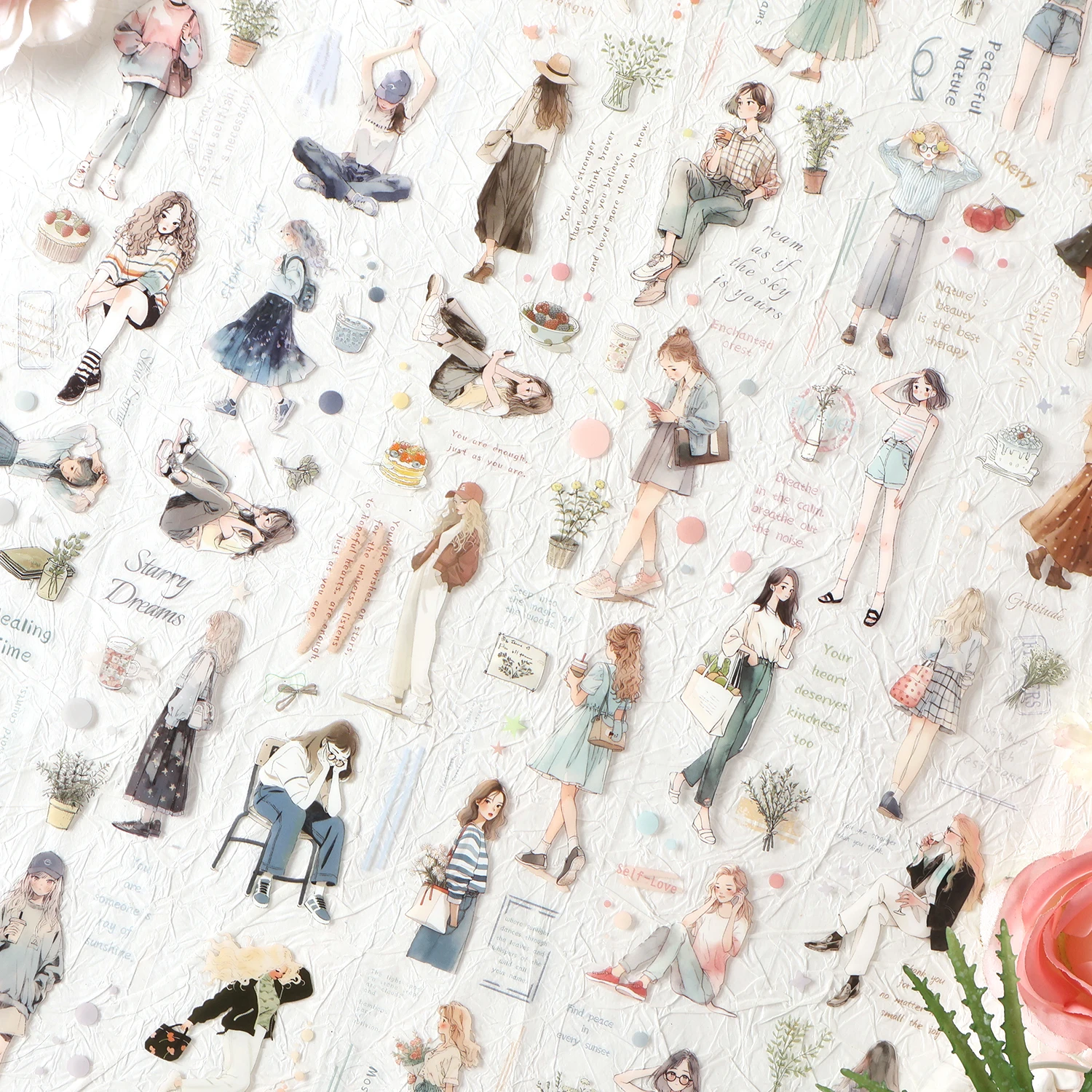 2 paquets/LOT poésie points forts série de la dynastie des fleurs mignon joli ruban décoratif rétro pour animaux de compagnie