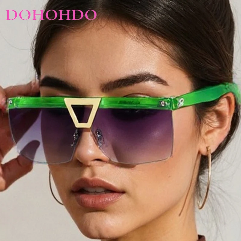 

DOHOHDO New Personalized Half Frame Versatile Sunglasses Women Brand Vintage Men Square Sun Glasses Male Shades Oculos De Sol