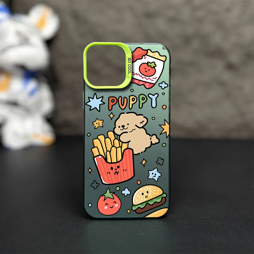 Cute puppy Malteses Printstream Phone Case for iPhone 12 11 13 IMD 14 15 16 Max Pro Plus Laser Cover