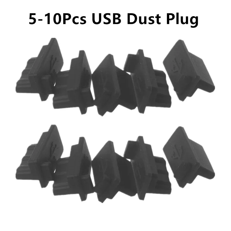 5-10Pcs USB Dust Plug Charger Port Cover Cap Female Jack Interface Universal Silicone Protector Tablet PC Notebook Laptop