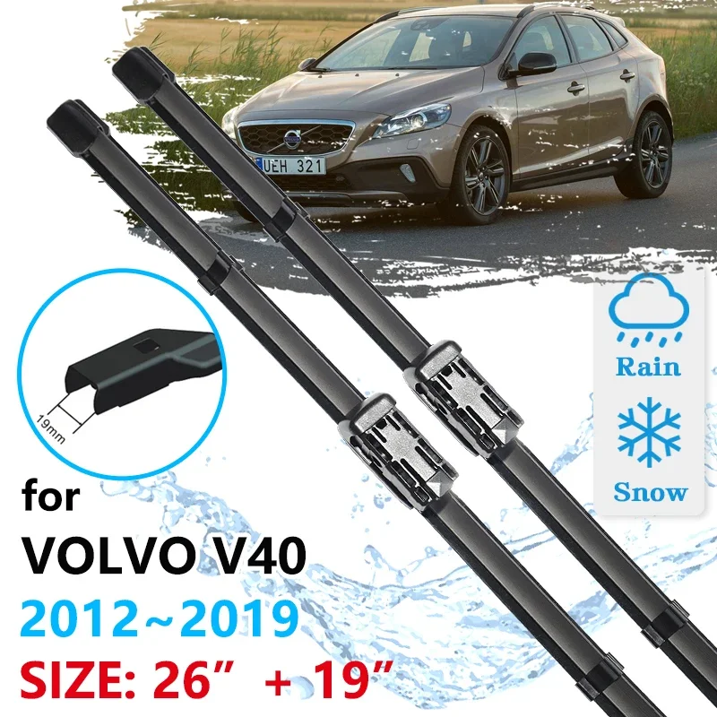 For Volvo V40 2012~2019 Windscreen Windshield Accessories Window 2012 2013 2014 2015 2016 2017 2018 2019 Car Front Wiper Blades