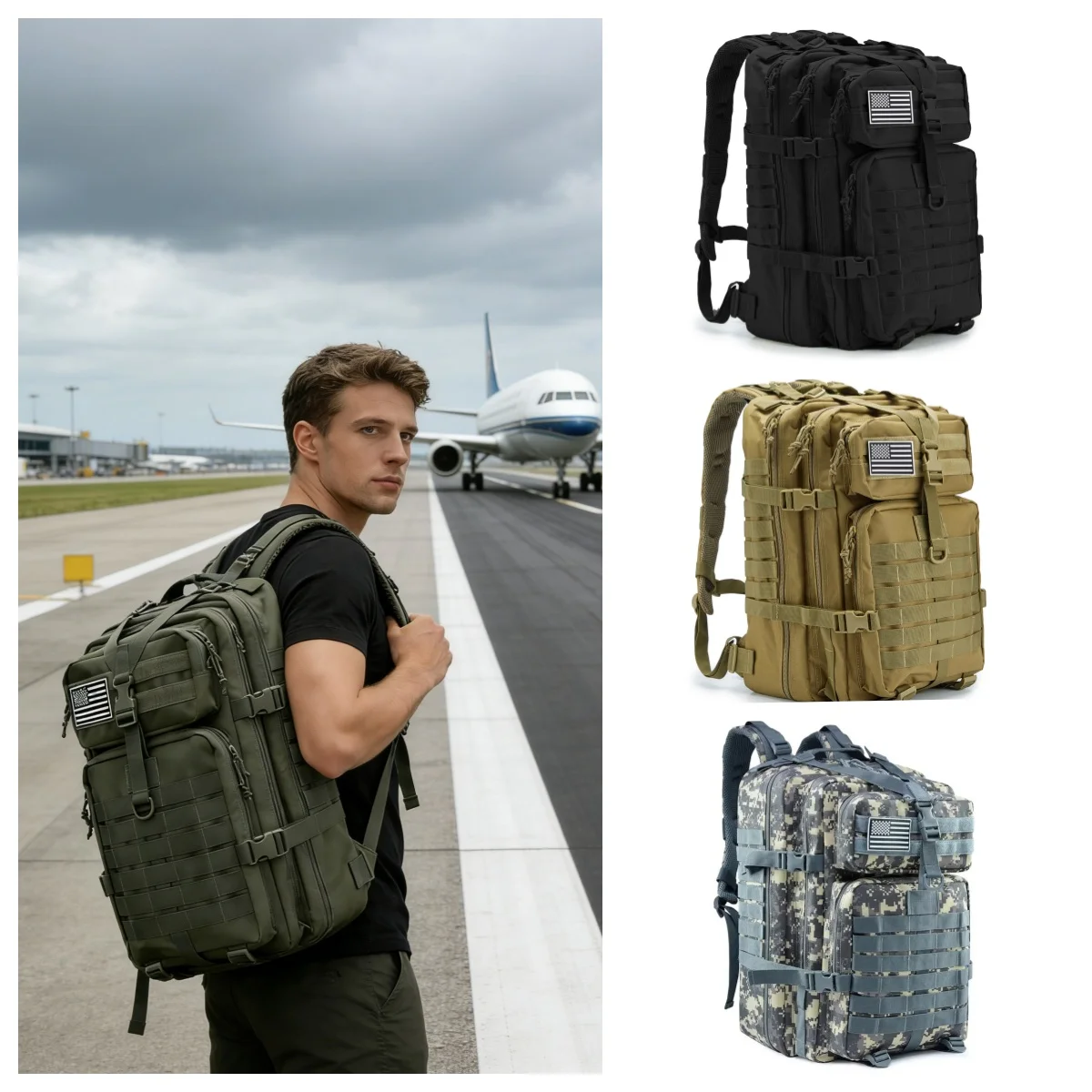 

45L Men Large Travel Backpack Carry On Luggage Bag Weekender Outdoor Hiking Trekking Camping Bag Spacious Organized Travel Pack