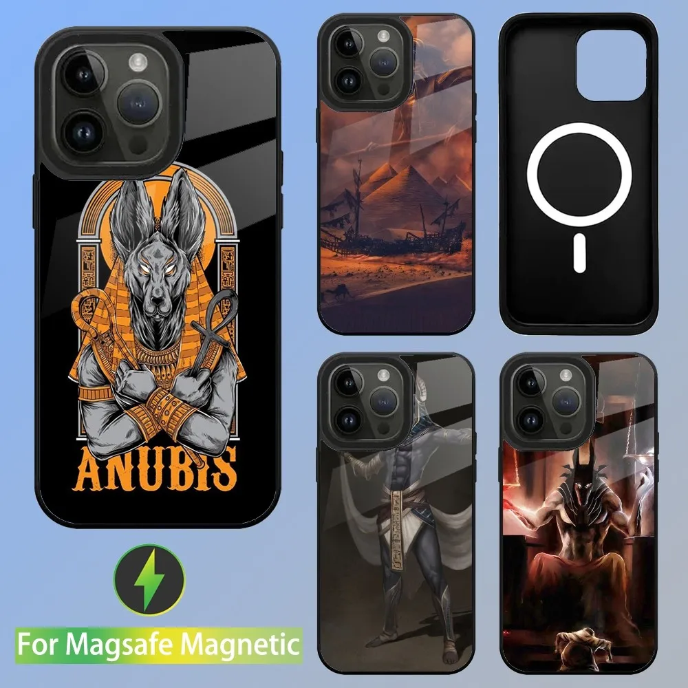 

Egypt Nefertiti Anubis Ankh Phone Case For iPhone 15,14,13,12,11,Plus,Pro,Max Mini Magsafe Magnetic Wireless Charging