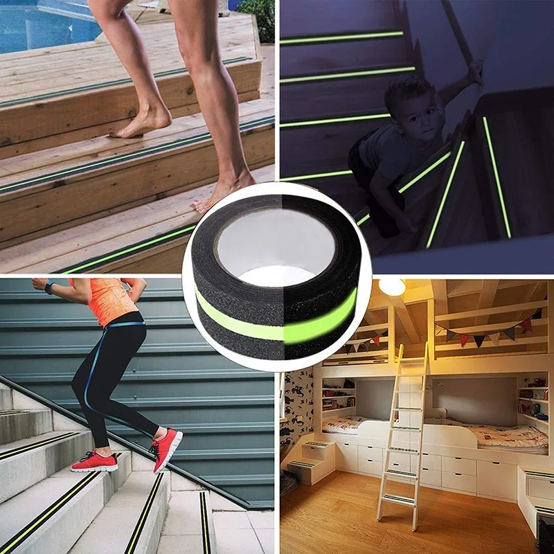 Safety Luminous Anti-Slip Tape Floor Non Skid Tape Adhesive Stickers High Grip For Highlighting Stair Nosings, Dangerous Step