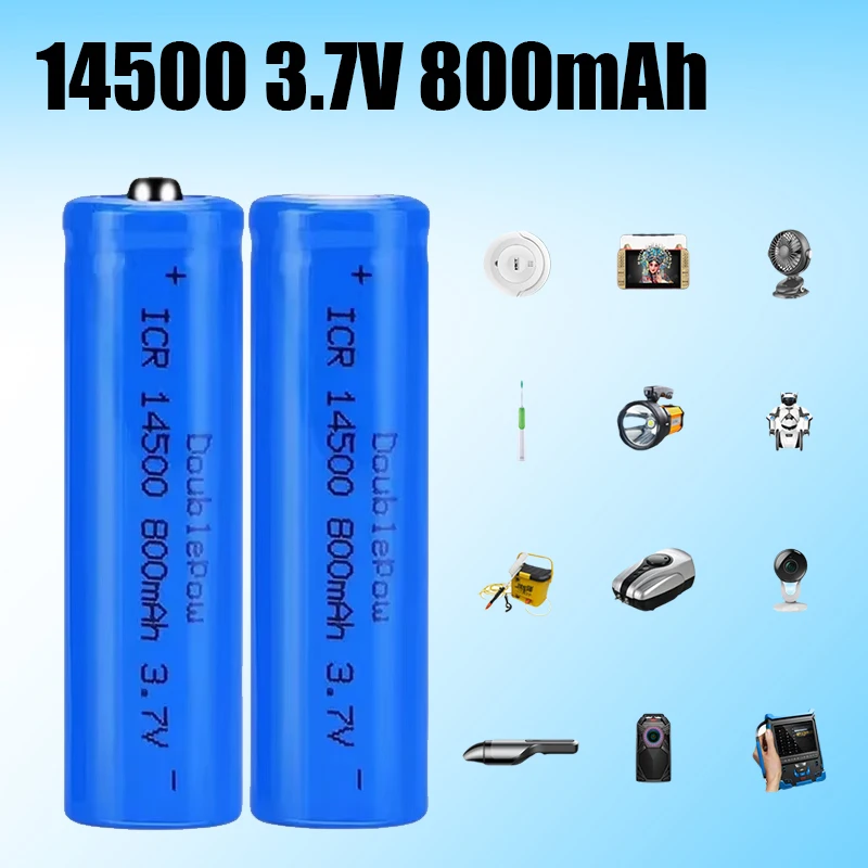 14500  3.7V 800mAh Battery Icr14500 Rechargeable Batteries Full Capacity  for Flashlight Led Torch Remote Control Toys Mouse