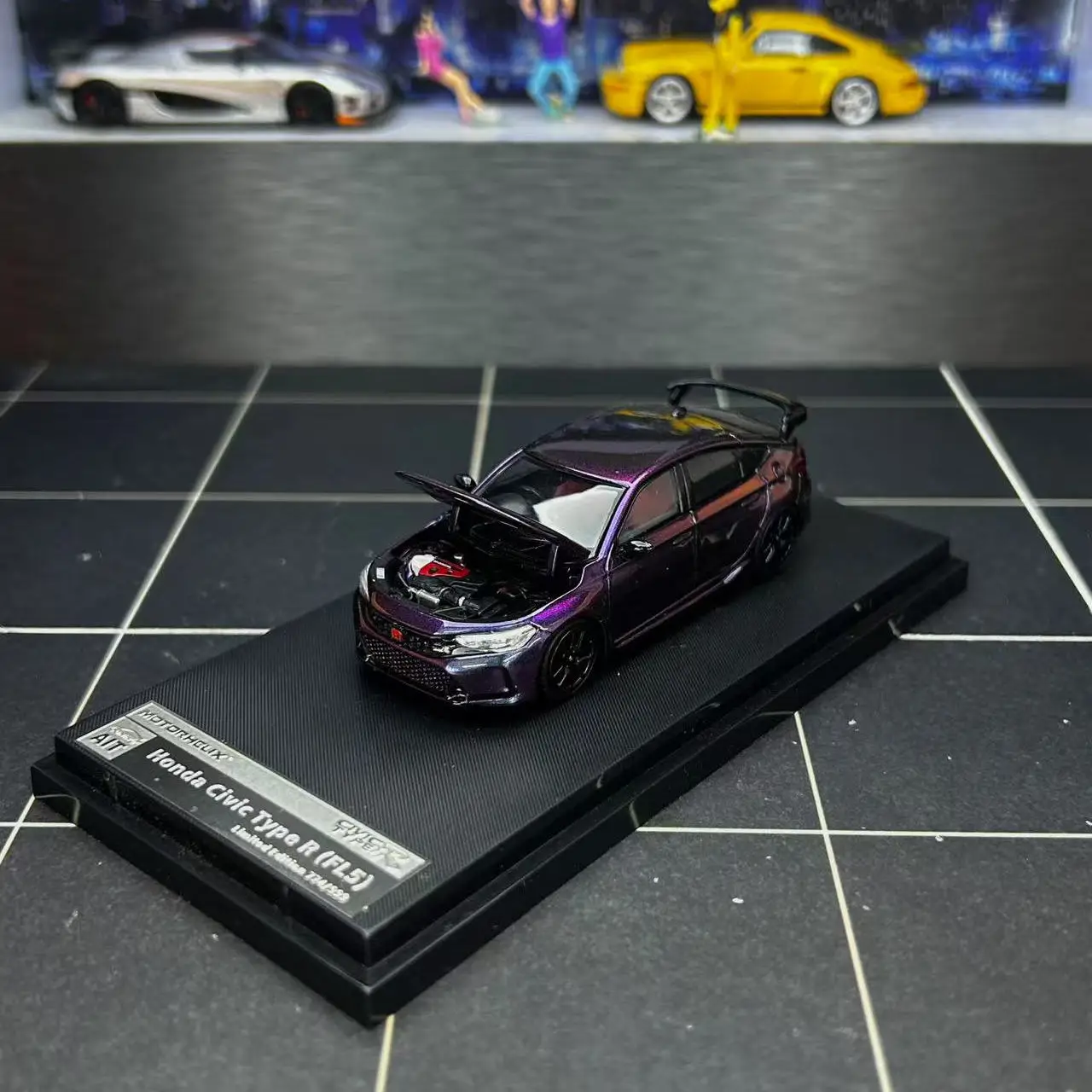 دييكاست MH/AIT 1:64 مقياس طبعة محدودة سيفيك نوع R(FL5) سبيكة سيارة نموذج تحصيل لعبة هدية تذكارية عرض حلية #1