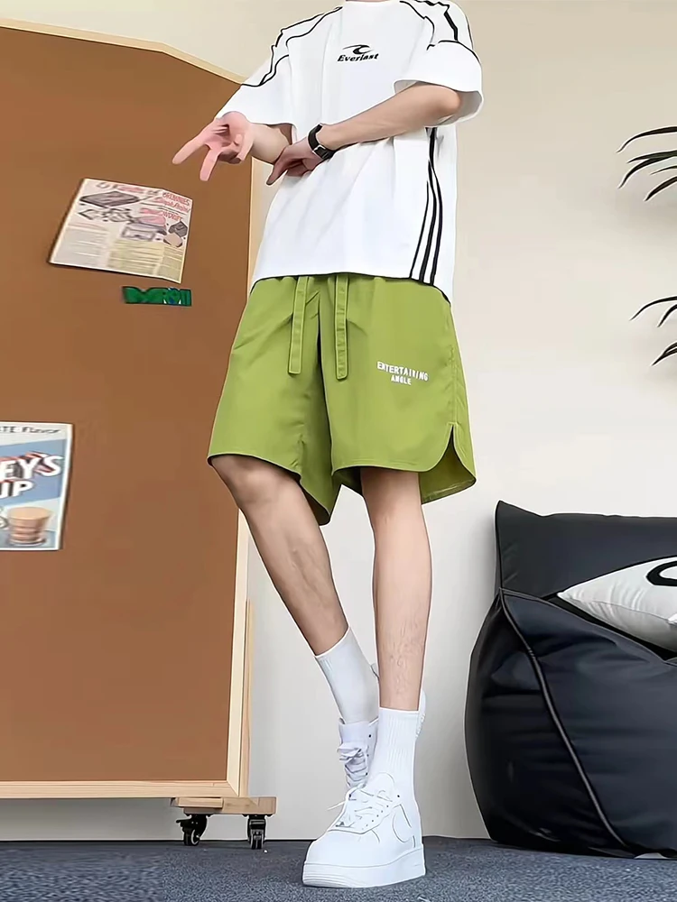 

Qui Dry 4 Inch Men's orts Ice Silk Waterproof Running Baskeall orts American Sle Summer Sports orts een