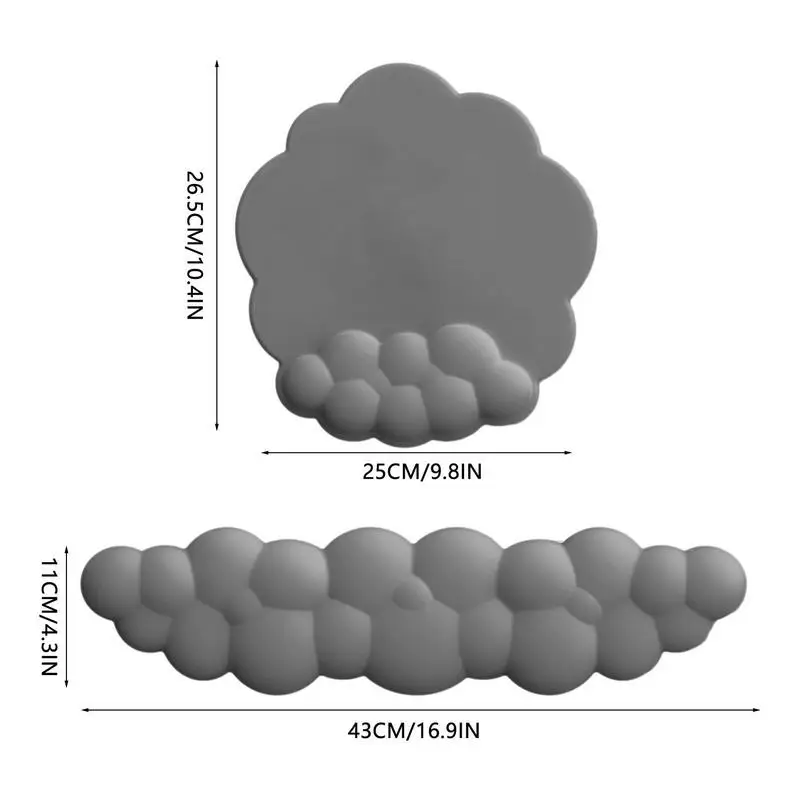 مسند المعصم للوحة المفاتيح السحابية من مادة البولي يوريثان عالية الكثافة من إسفنج الذاكرة اللطيفة مع قاعدة مضادة للانزلاق للمكتب المنزلي
