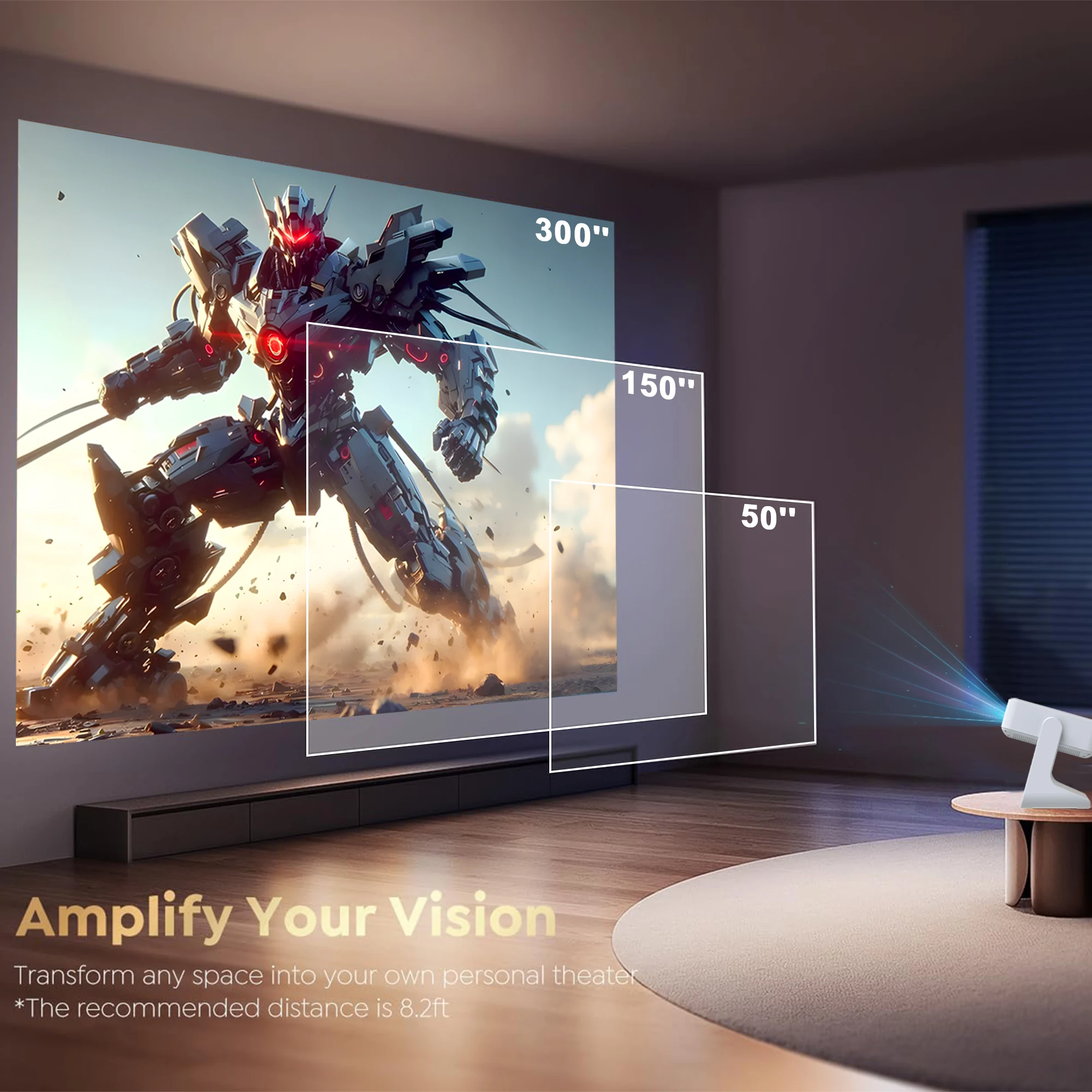 جهاز عرض، جهاز عرض بلوتوث واي فاي محمول بدقة 4K، HDMI/USB، مسرح منزلي لـ Anime، ألعاب NBA وليلة ممتعة عائلية #5