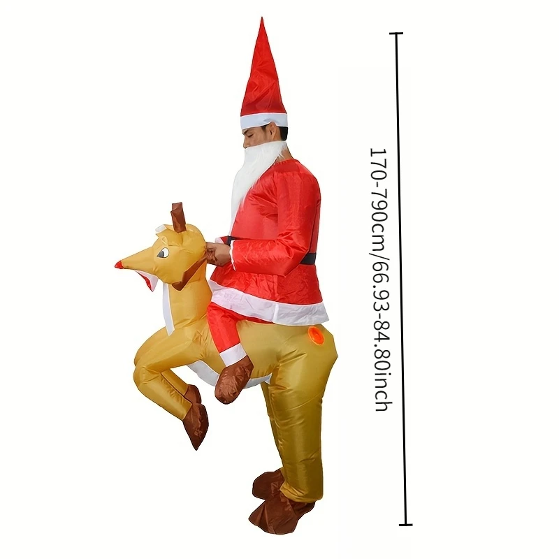 نفخ الرنة زي تفجير الأيائل الغزلان زي سانتا كلوز دعوى للحزب تأثيري هالوين عيد الميلاد موكب كرنفال عيد الميلاد #6